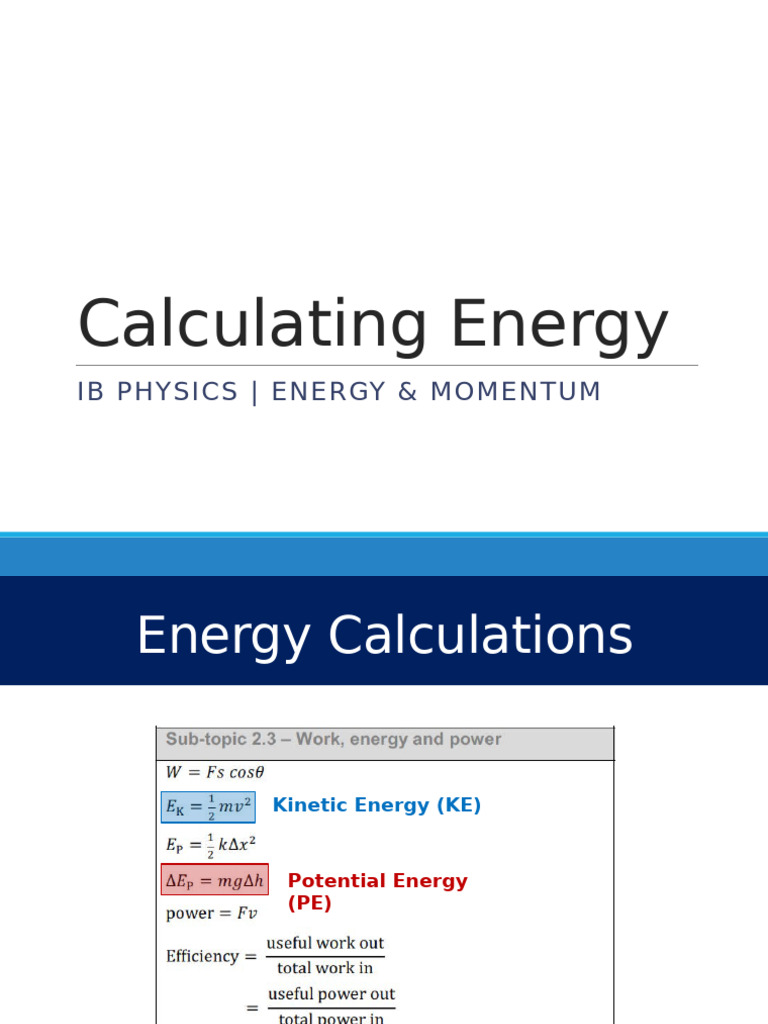 Energy Calculations in Physics | PDF | Mass | Momentum