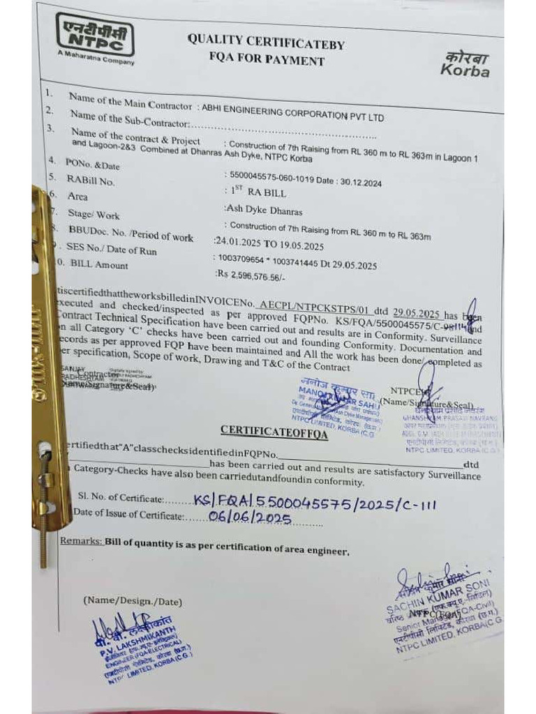 Quality Certificate | PDF