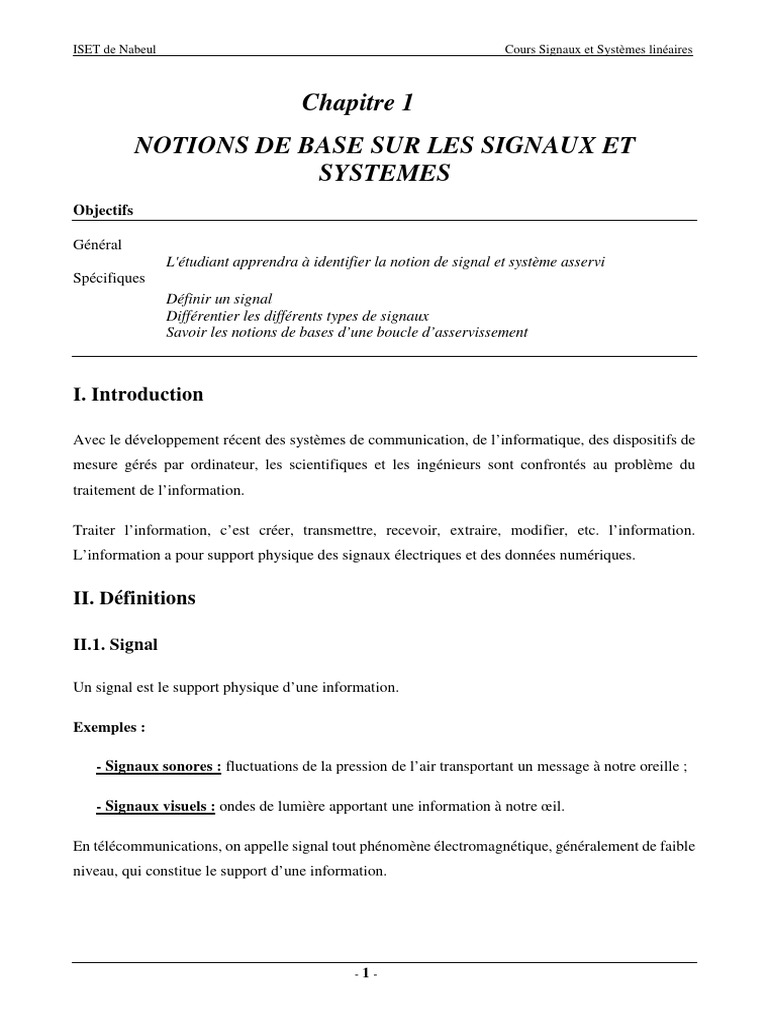 Notions de Signaux et Systèmes Asservis | PDF | Régulation