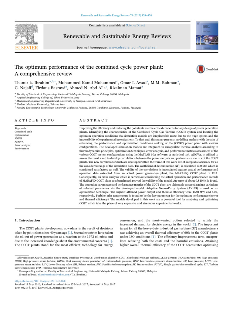 Optimizing Combined Cycle Power Plants | PDF | Power Station | Gas Turbine