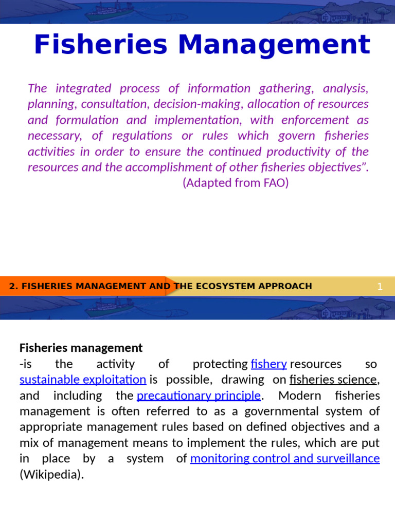 Fisheries Management and Ecosystem Approach | PDF | Fisheries ...