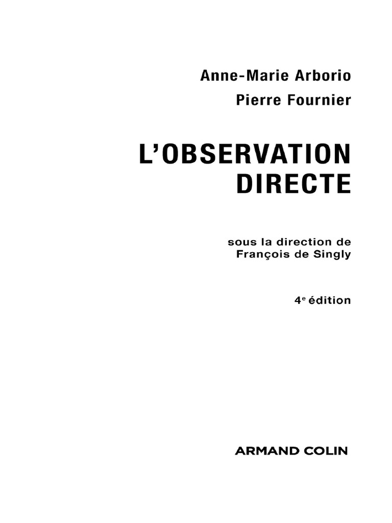 Observation directe en sociologie | PDF | Science | Sociologie