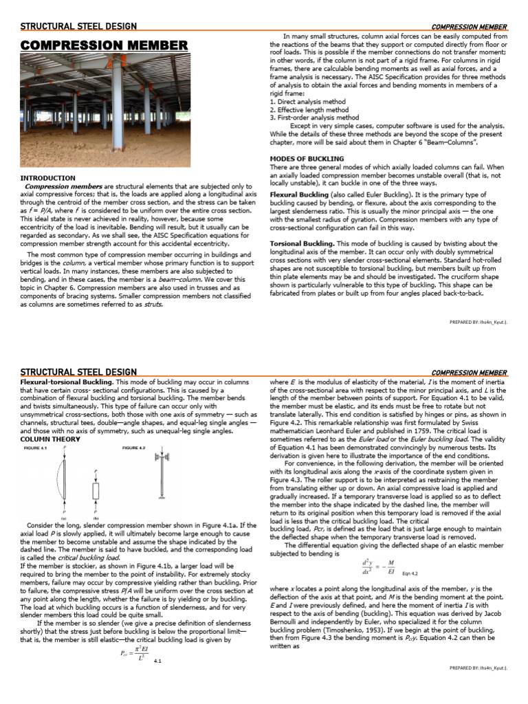 Compression Member Design in Steel Structures | PDF | Buckling | Bending