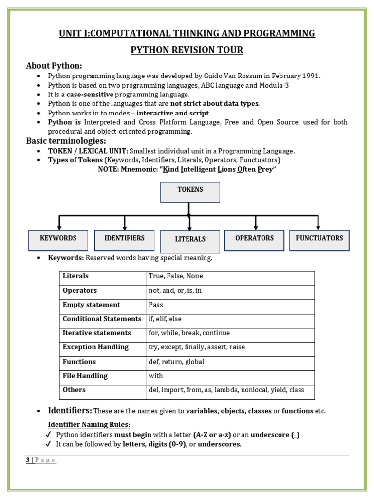 Class 12 CS Revision Material | PDF | Parameter (Computer Programming ...