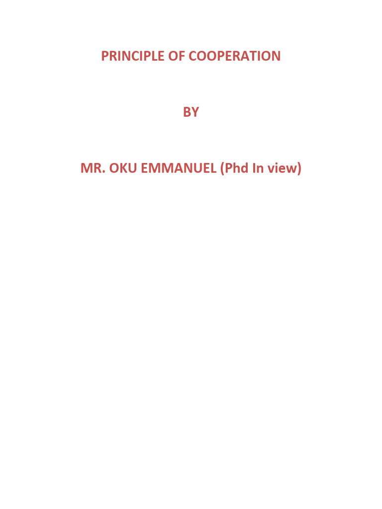 Principle of Cooperation | PDF | Cooperative | Hypothesis