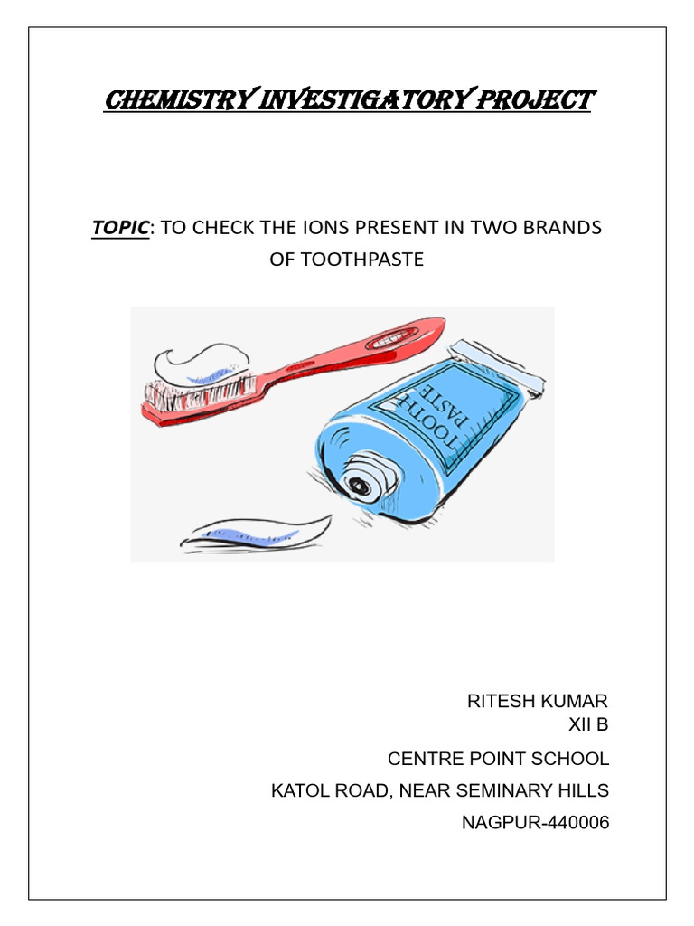 Toothpaste Ion Analysis Project | PDF