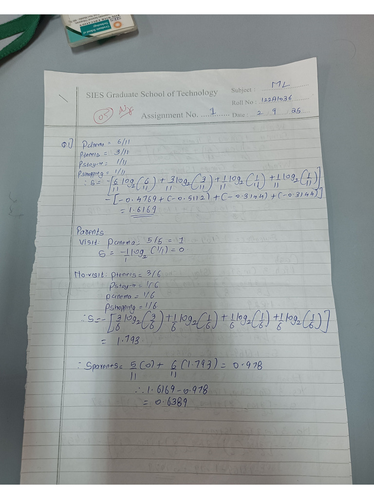122A1036 Assignment 1 ML | PDF