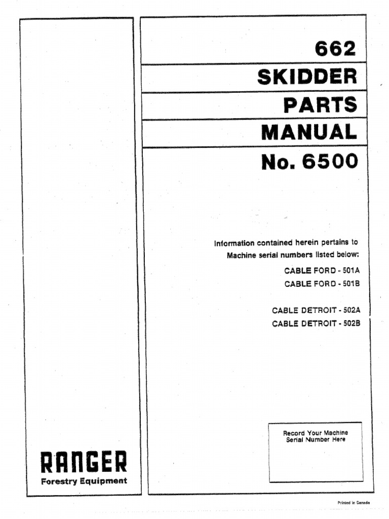 Clark Ranger 662 Skidder Parts Manual | PDF
