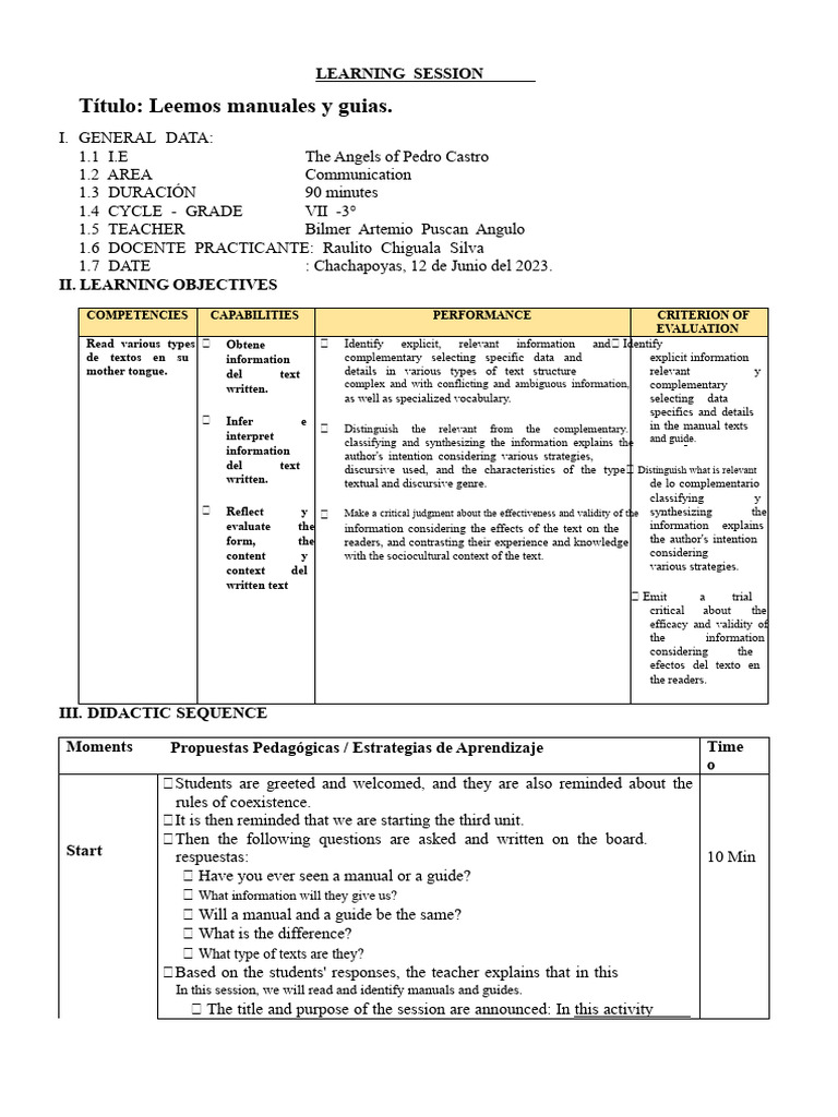 Reading Manuals and Guides Session | PDF | Information | Human ...