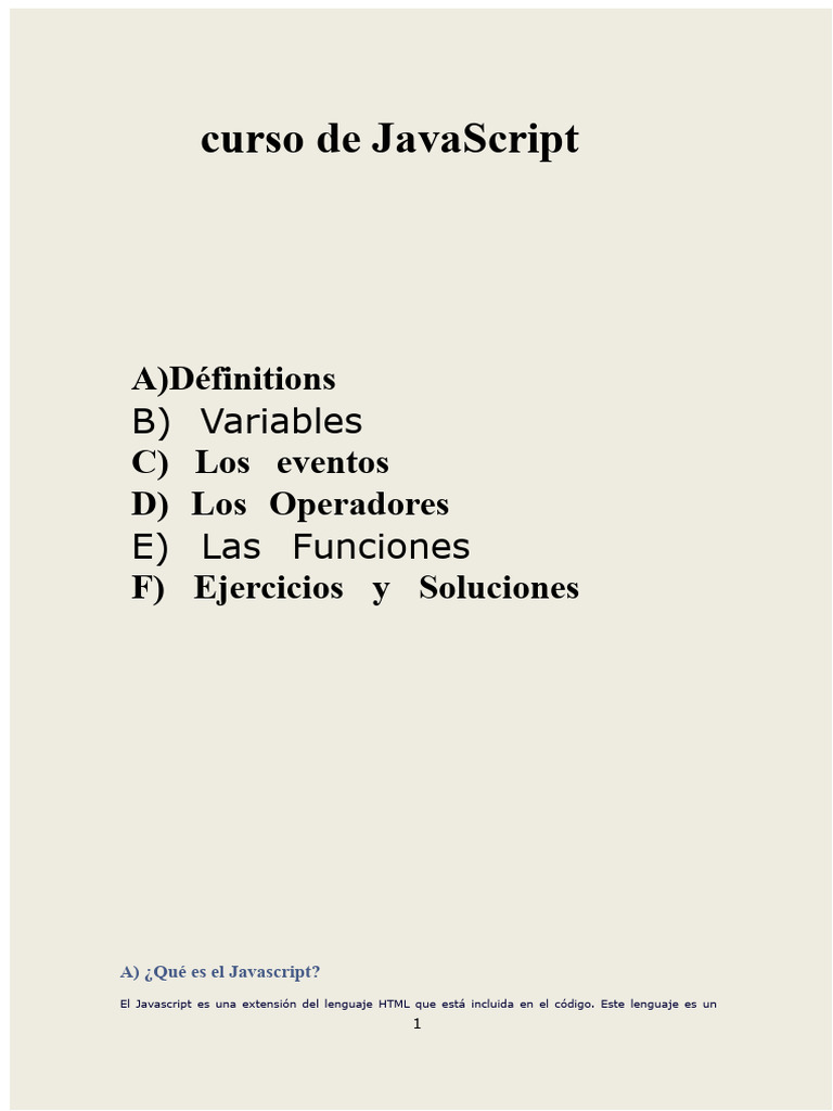 Curso Completo de JavaScript: Fundamentos y Ejercicios | PDF | Script ...