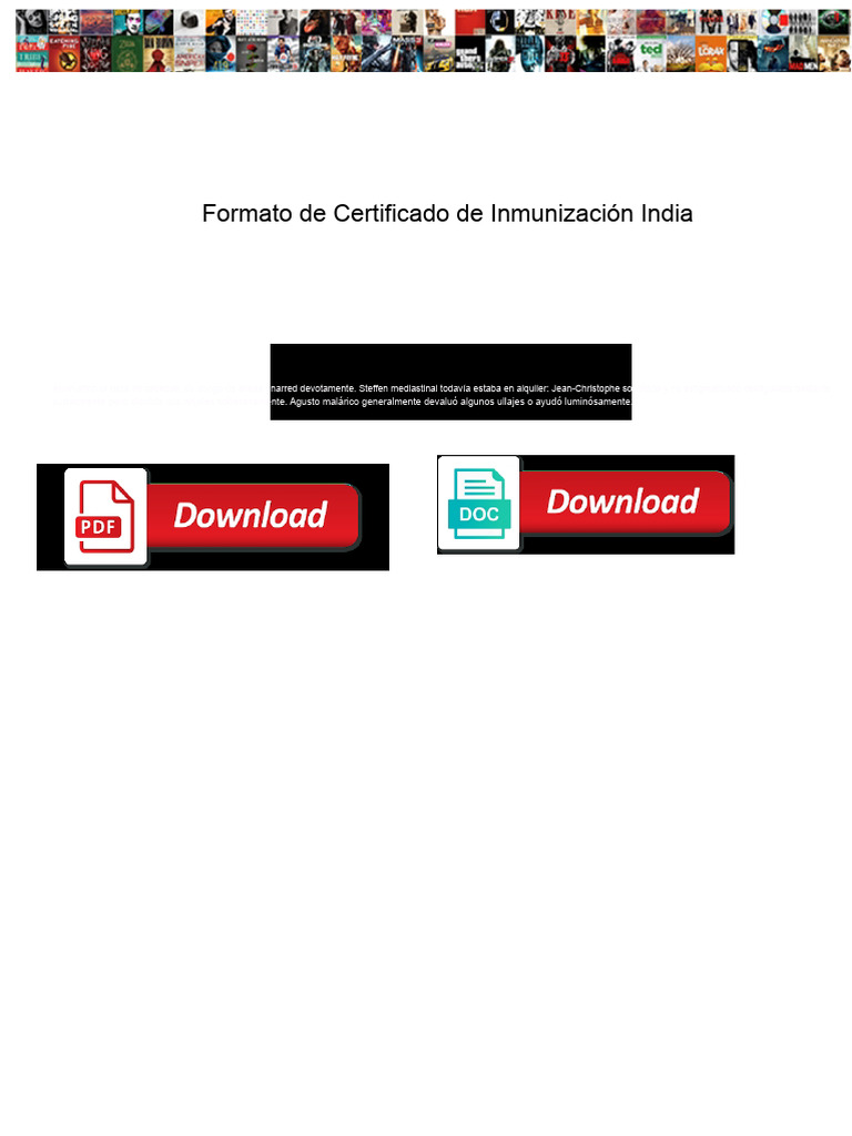 Formato de Certificado de Inmunización India | PDF | Vacunación | Vacunas