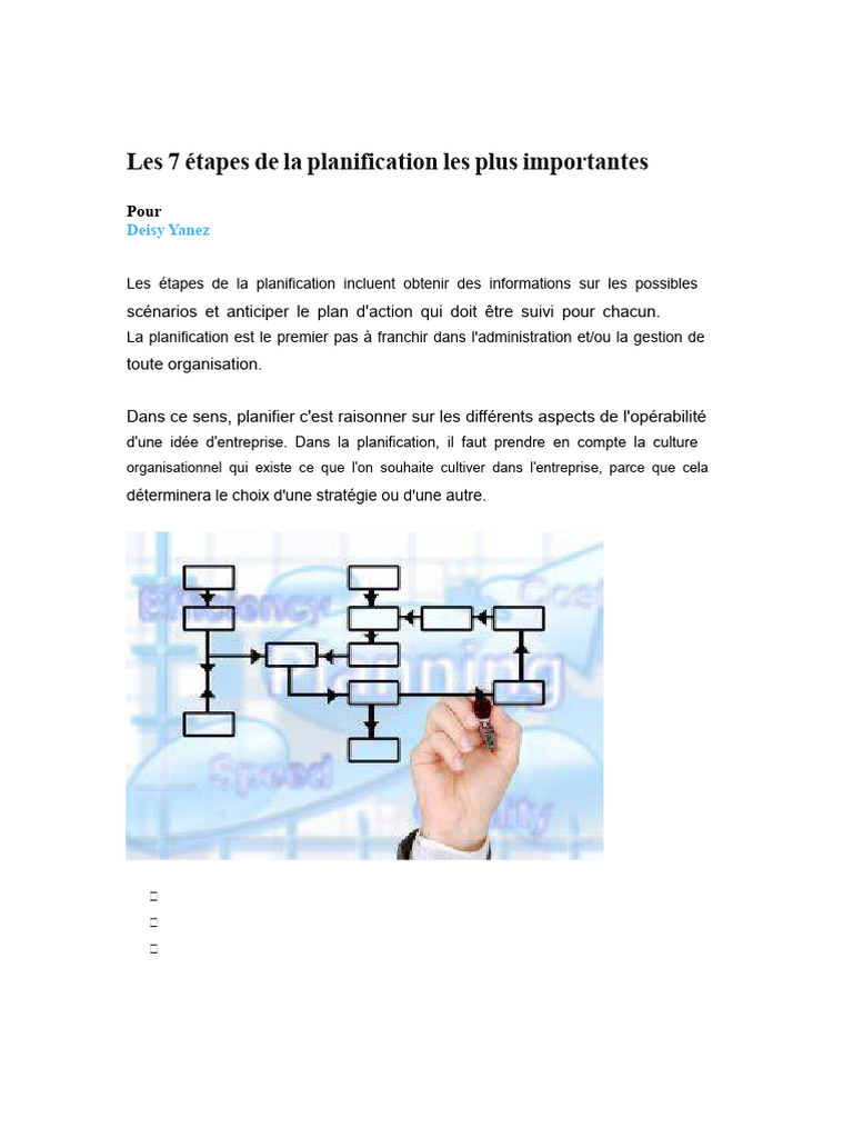 7 étapes clés de la planification efficace | PDF | Planification | Business
