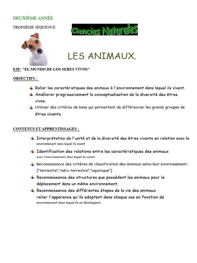 Classification des Animaux et Environnements | PDF | Eucaryotes | Biologie