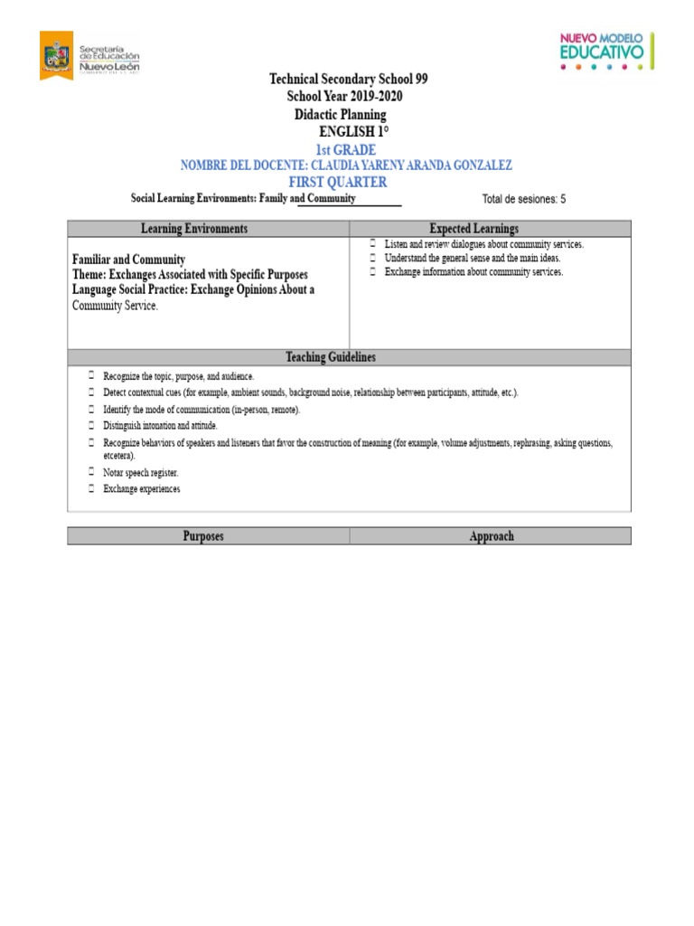 English Curriculum for 1st Grade | PDF | English Language | Learning