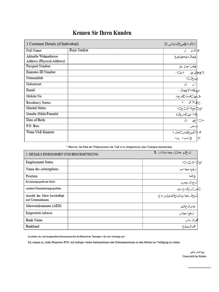 KYC-Formular 2024 | PDF