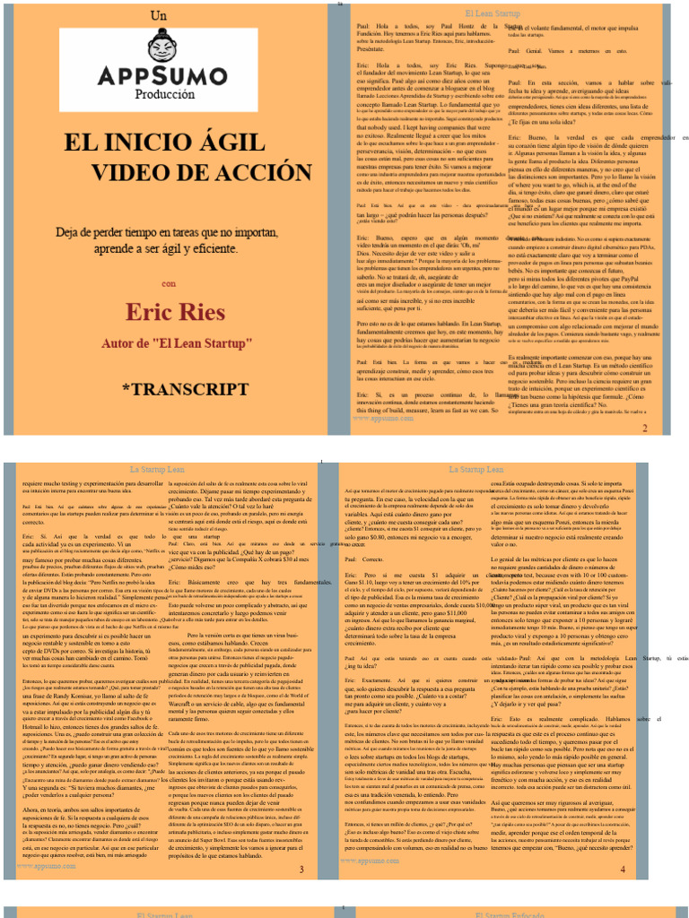 Lean Startup Con Eric Ries | PDF | Lean Startup | Empresa de inicio