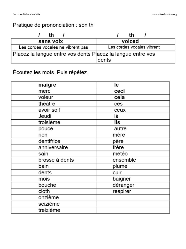 Pratique de prononciation des sons 