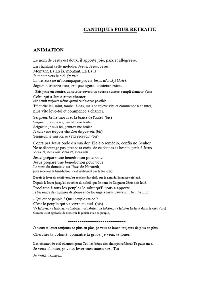 Cantiques de Louange et d'Adoration | PDF | Saint-Esprit | Jésus
