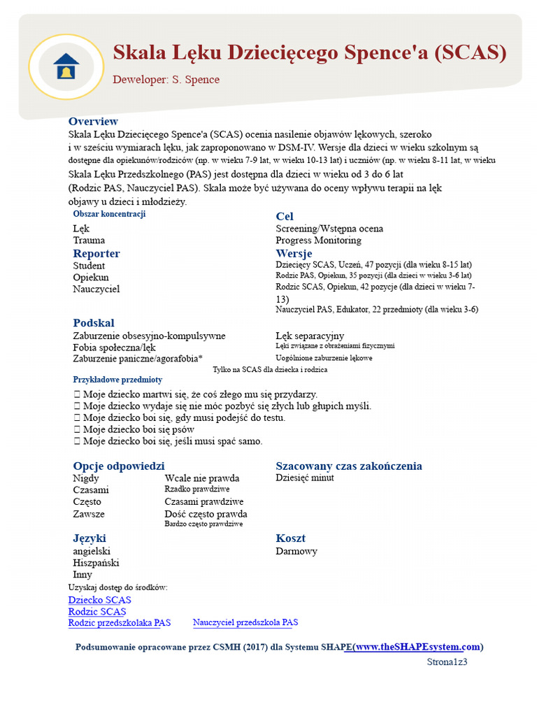 SCAS | PDF