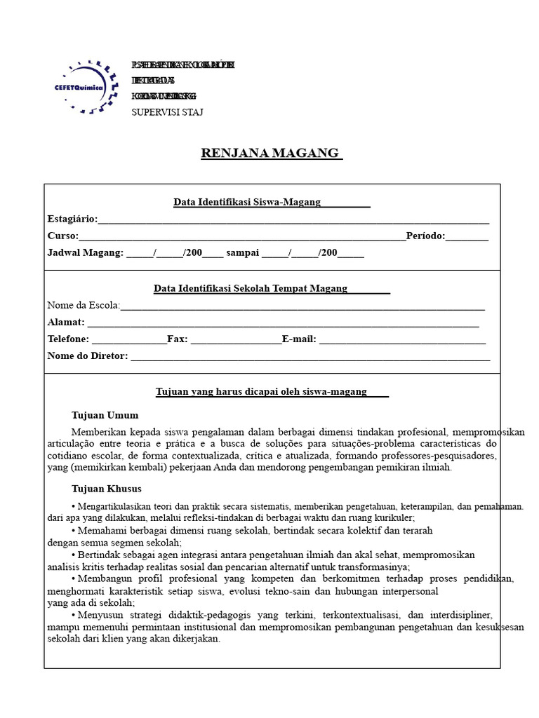 Rencana Magang Pendidikan Tinggi | PDF