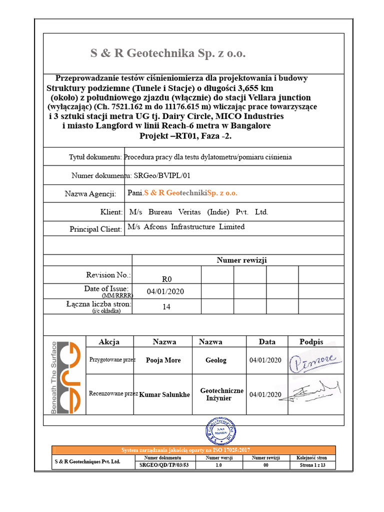 Procedura PMT 200 Bar | PDF