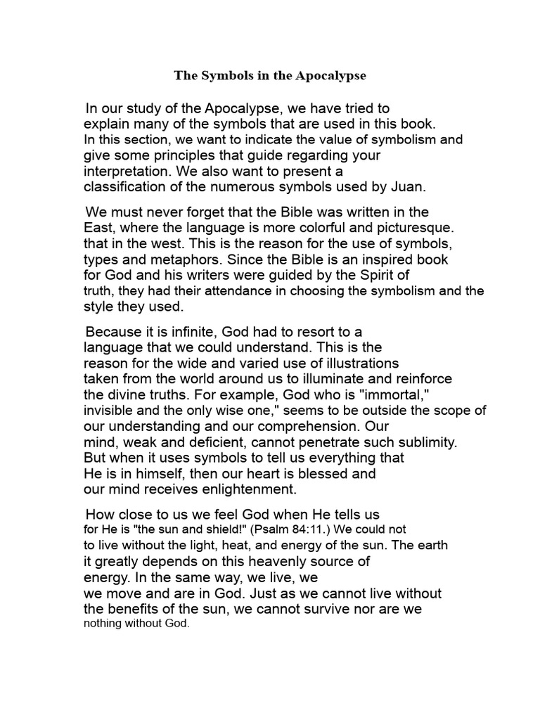Understanding Apocalypse Symbols | PDF | Book Of Revelation | Bible