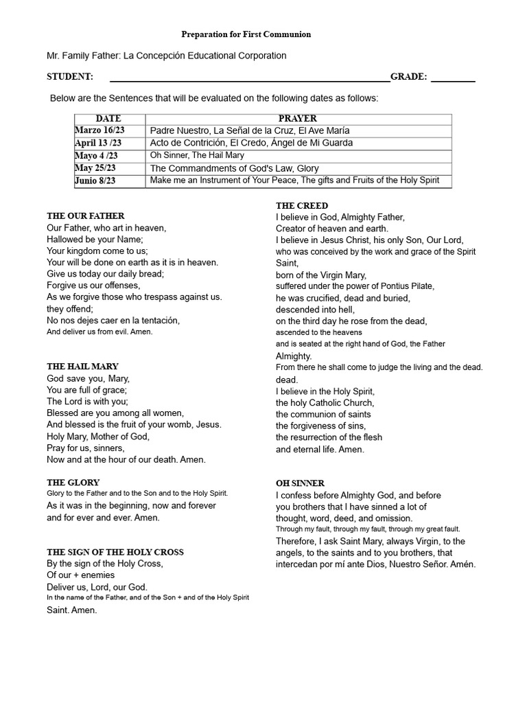 First Communion Preparation Guide | PDF | God The Father | God In ...