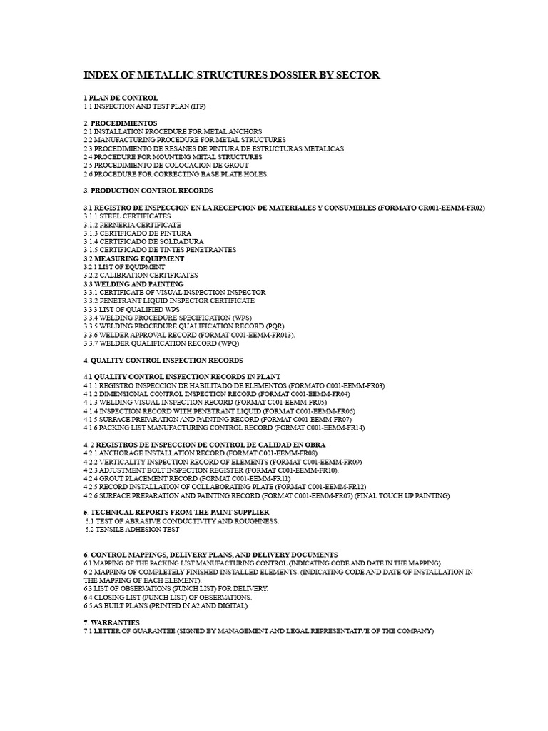 Index of Metal Structures Dossier | PDF | Welding | Construction
