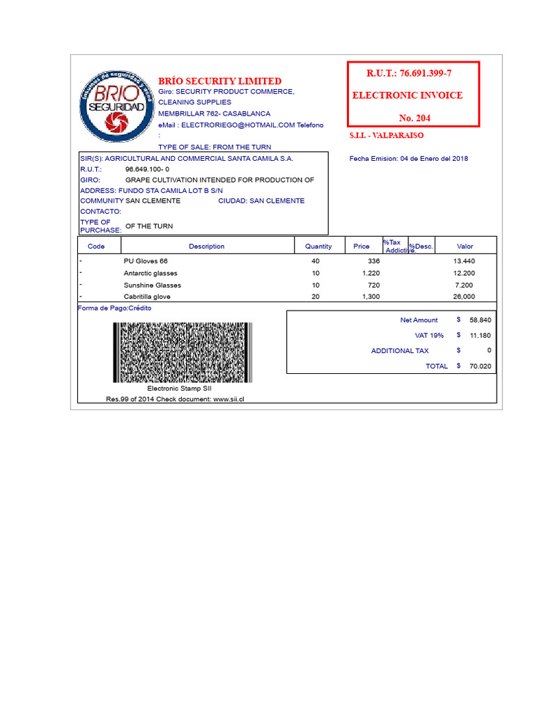 Electronic Invoice for Security Products | PDF | Invoice | Economies