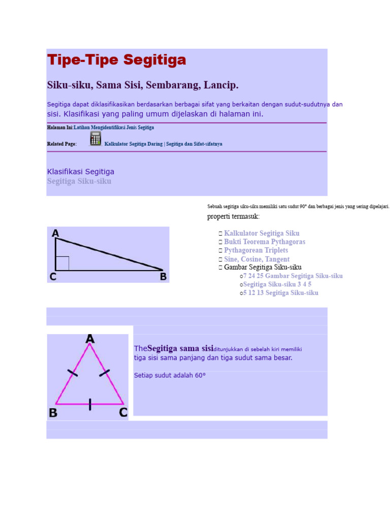 Jenis-Jenis Segitiga | PDF