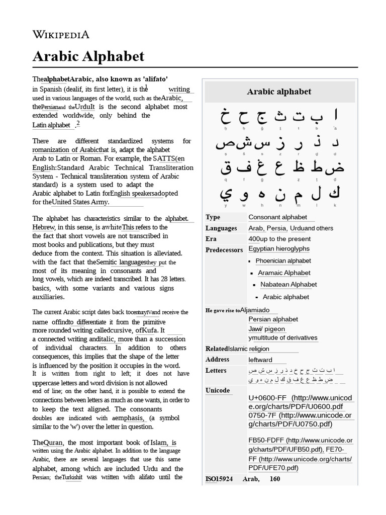 Arabic Alphabet | PDF | Alphabet | Arabic