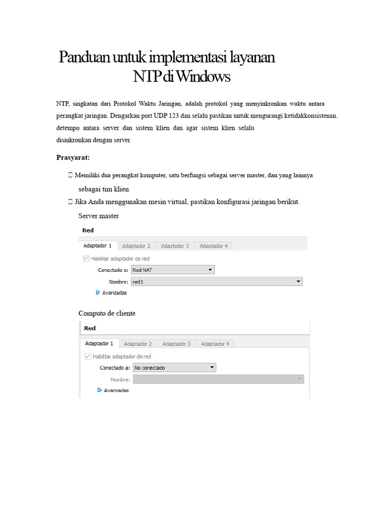 Panduan Instalasi NTP di Windows | PDF