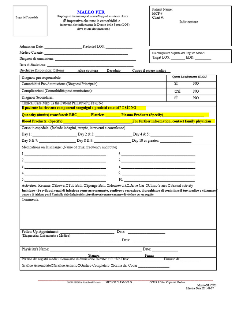 Hospital Patient Chart Download PDF Gratuito PDF | PDF