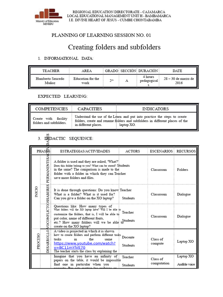 Learning Sessions EPT 2nd Grade - I Bimester | PDF | Portable Computers ...