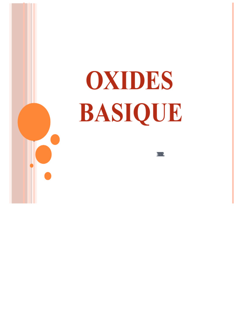 Comprendre les oxydes basiques en chimie | PDF | Oxyde | Réaction d ...