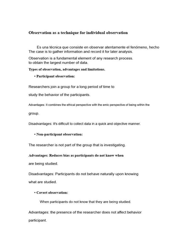 Techniques for Effective Observation Methods | PDF | Observation | Learning