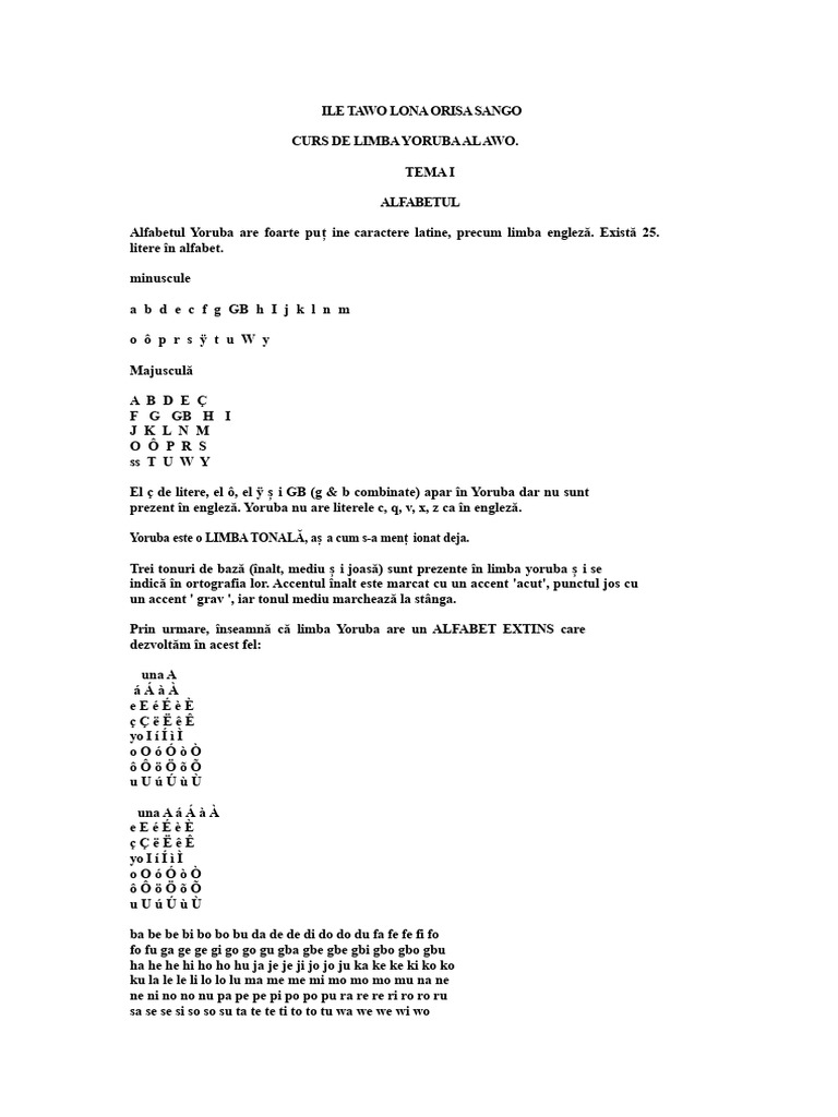 Abecedar Yoruba | PDF