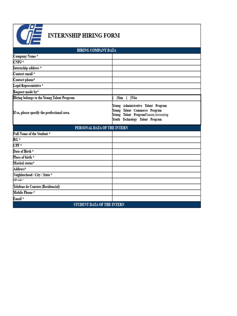 Hiring Internship 2020 CIEE | PDF