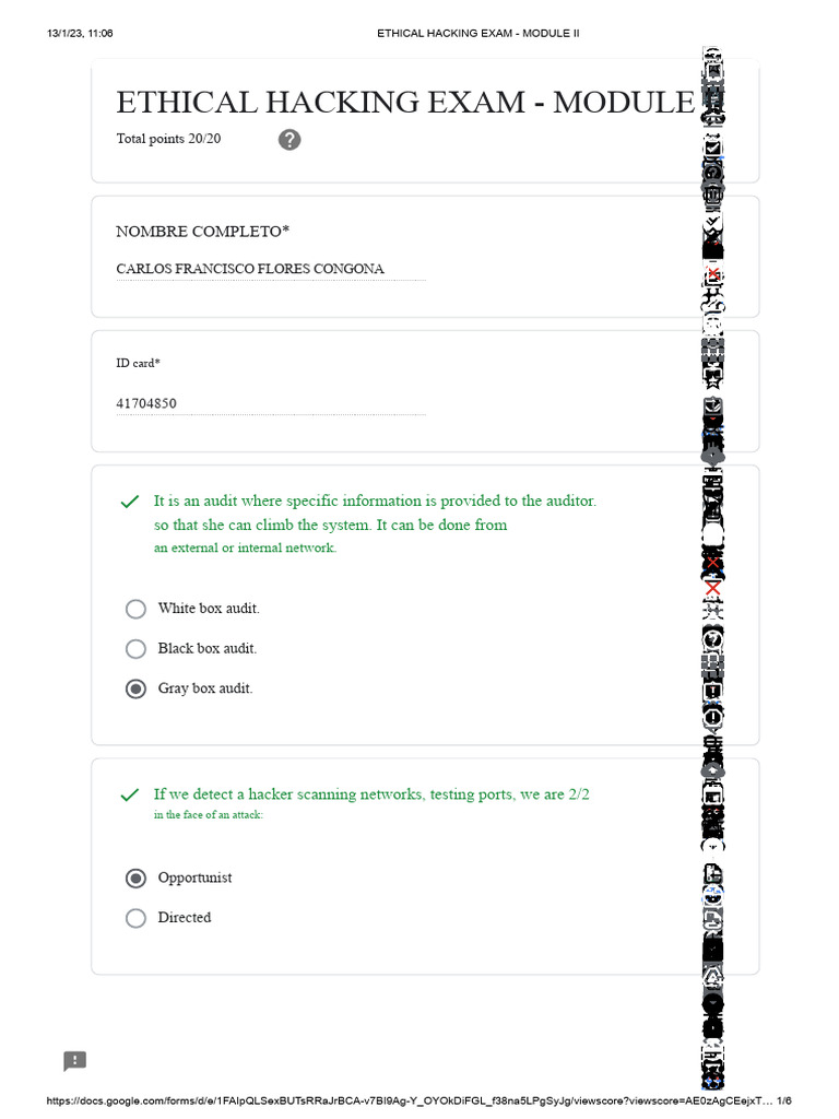 Ethical Hacking Exam - Module II | PDF | White Hat (Computer Security ...