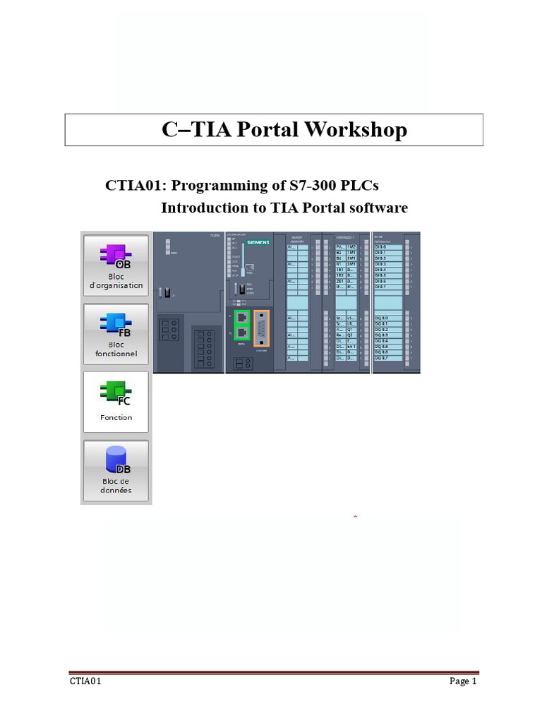 TIA Portal PLC Programming Workshop | PDF | Input/Output | Computer ...