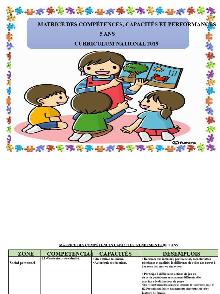 Matrice des Compétences à 5 Ans | PDF | Émotions | Science