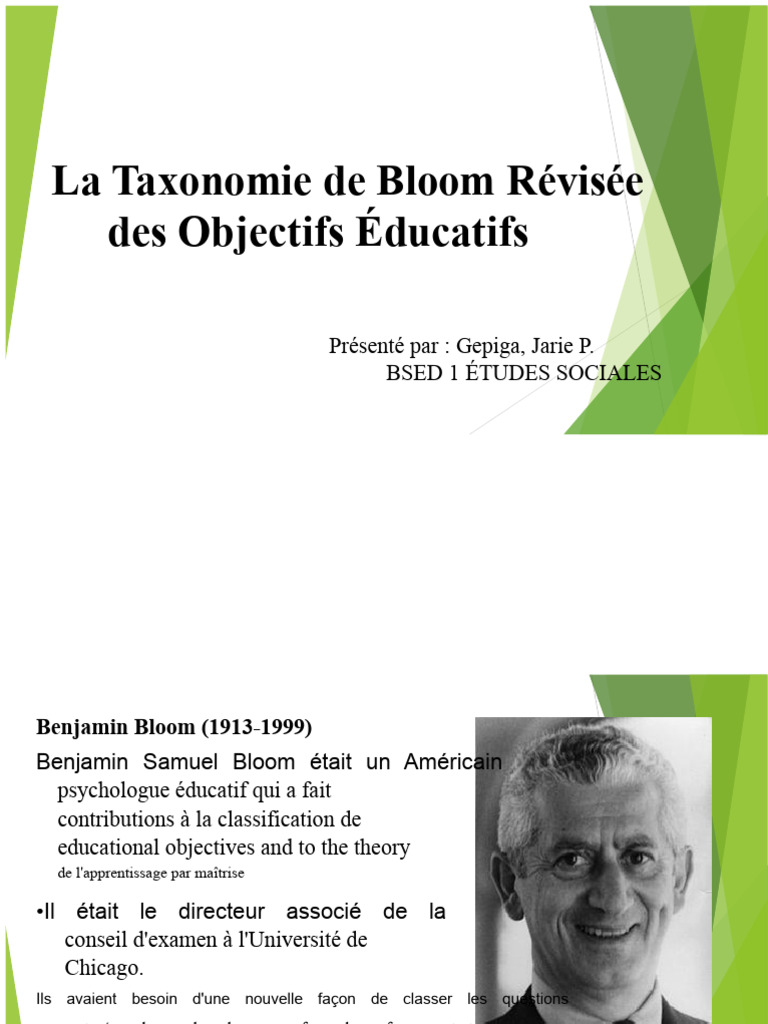 Taxonomie de Bloom Révisée en Éducation | PDF | Taxonomie (Biologie ...