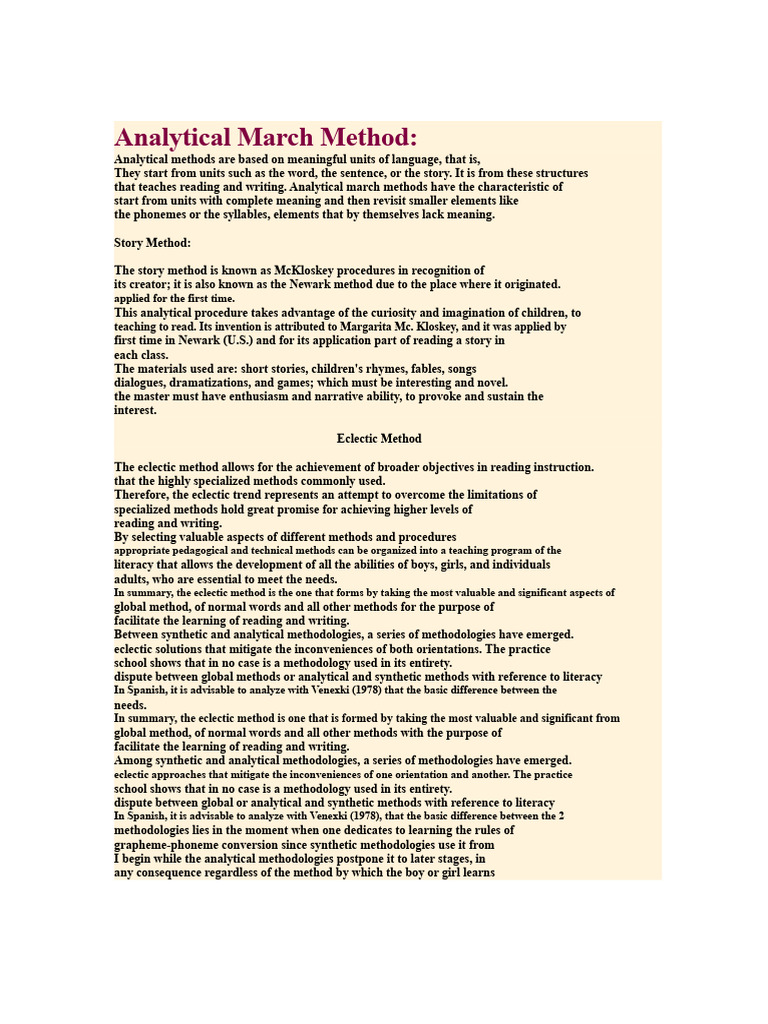 Methods for Teaching Reading and Writing | PDF | Literacy | Methodology