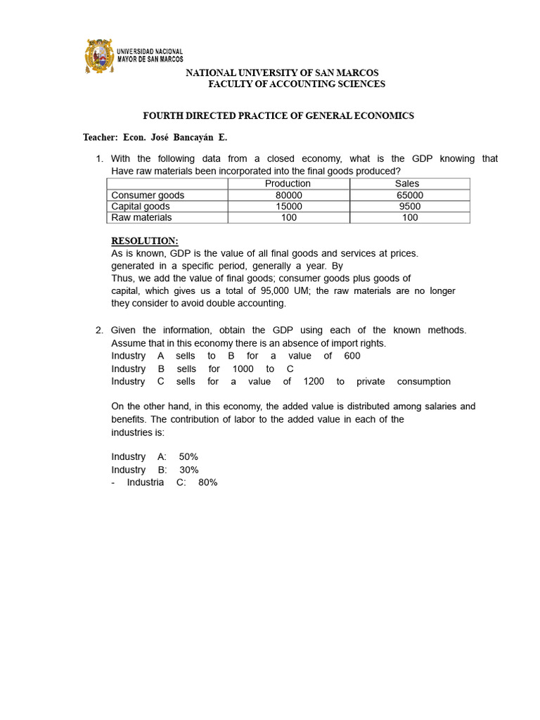 GDP Calculation Methods in Economics | PDF | Gross Domestic Product ...