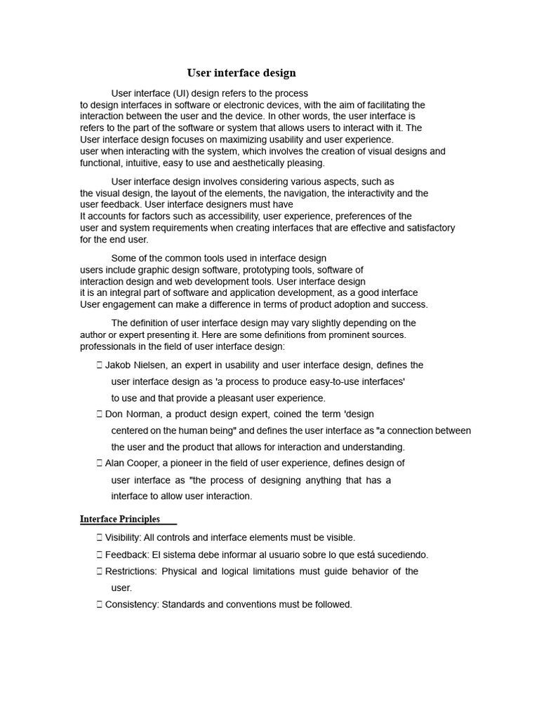 User Interface Design Principles Explained | PDF | User Interface ...