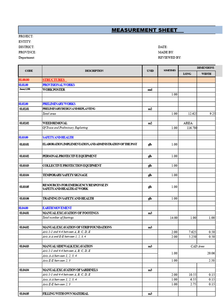 Perimeter Fence Measurement Sheet | PDF | Concrete | Civil Engineering