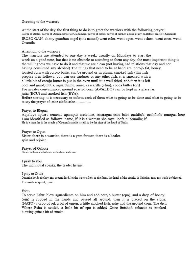 Warrior Rituals and Prayers Guide | PDF