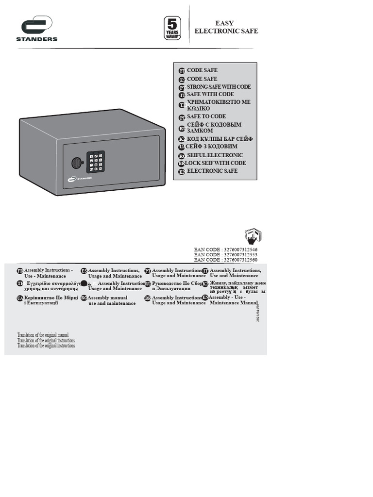 Electronic Safe Assembly Guide | PDF | Waste | Waste Management
