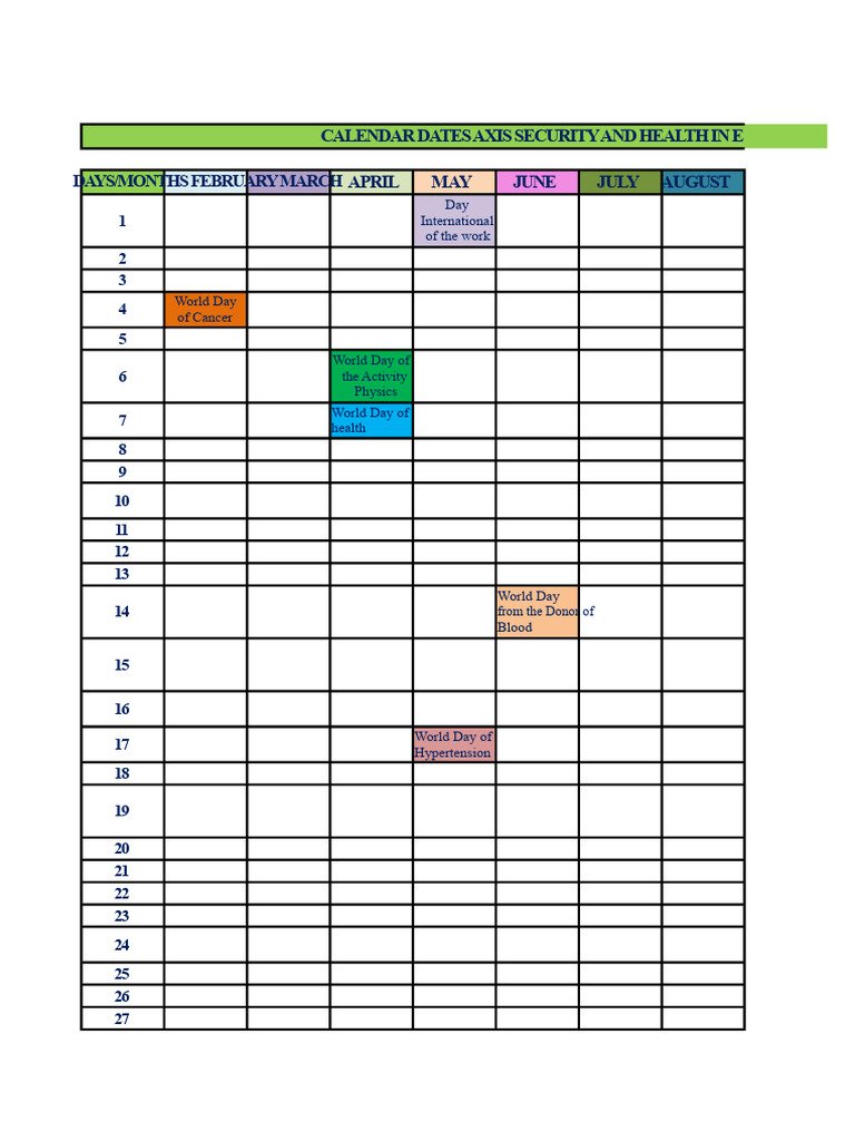 Calendar of SST Dates | PDF
