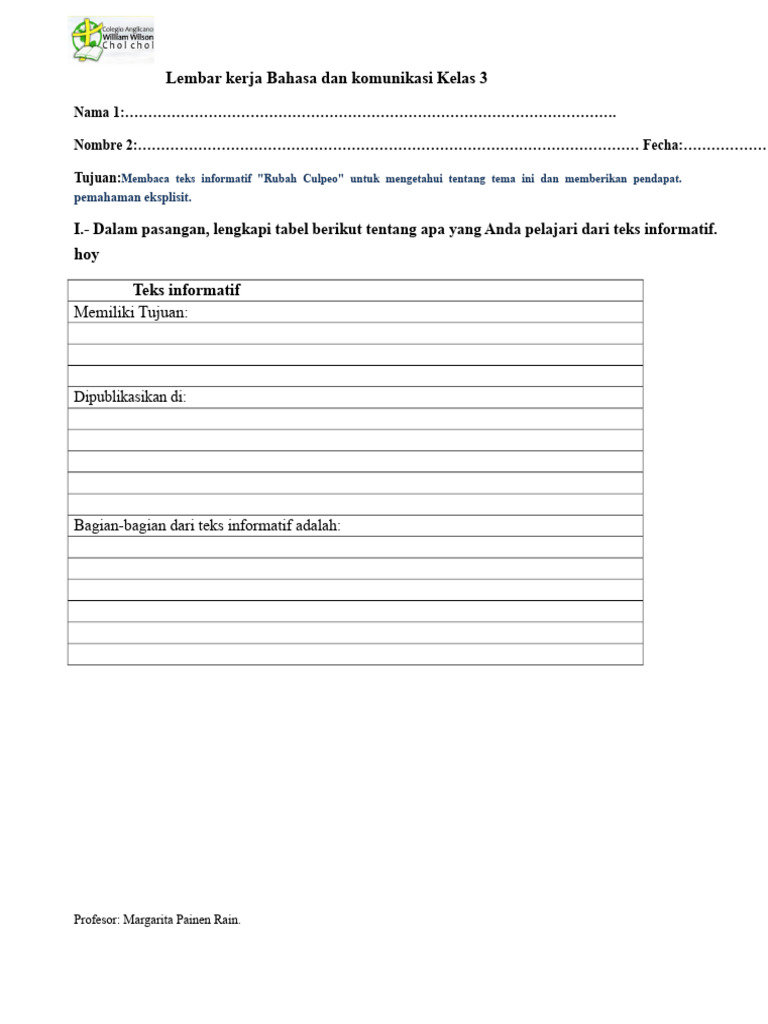Panduan Teks Informatif Kelas 3 | PDF